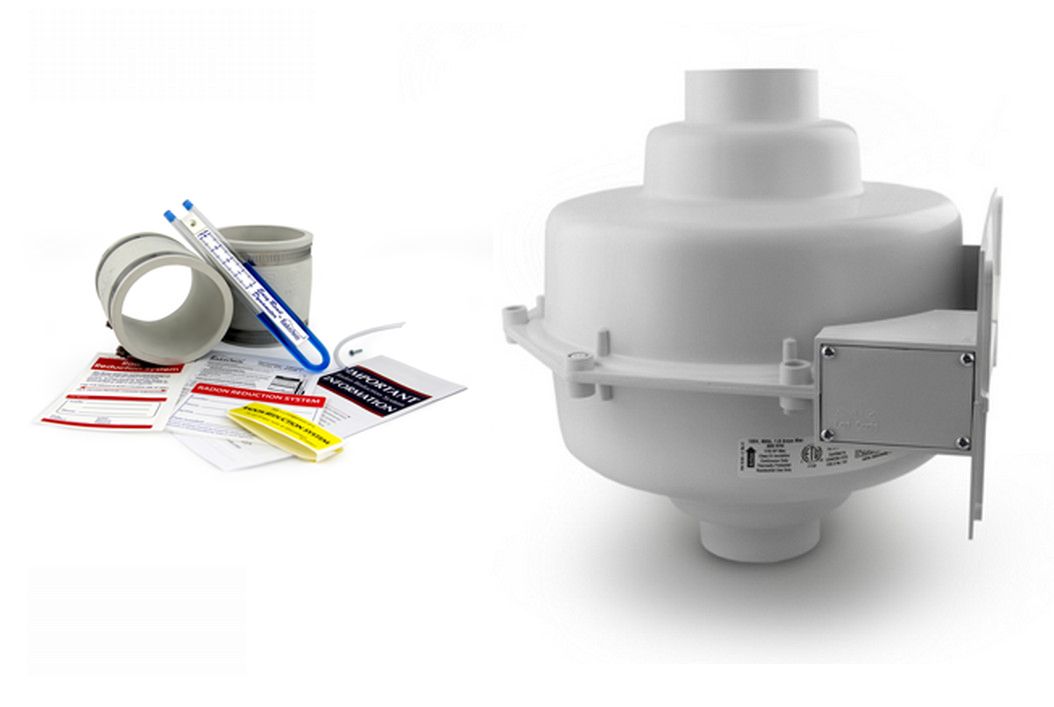Radon Fan White Install Kit for 6" fan to 4" PVC 